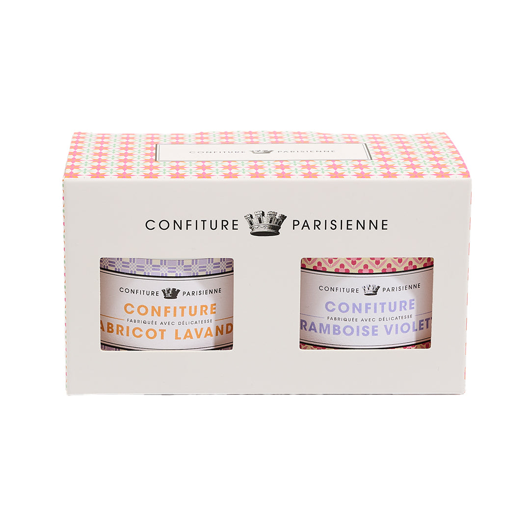 Duo de Confitures Abricot Lavande et Framboise Violette 2x100g