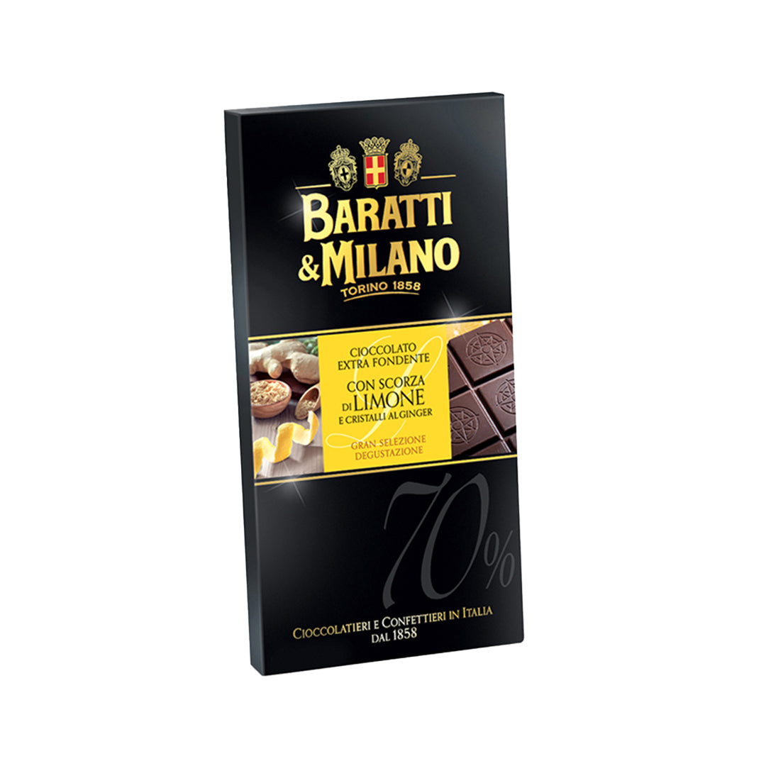 Extra Dark Chocolate 70% with Lemon Zest & Ginger 75g
