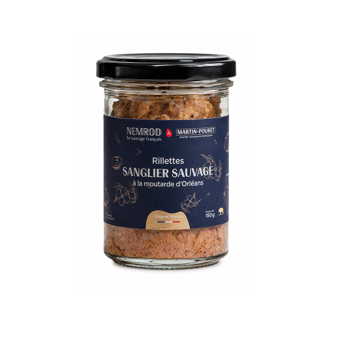 Rillettes de Sanglier Sauvage à la Moutarde d’Orléans 150g